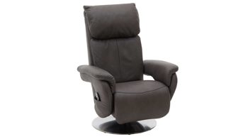 Relaxsessel comfortmaster besser sitzen, liegen, leben aus Leder in Dunkelgrau Comfortmaster 7944 - Relaxsessel mit Massagefunktion canyonfarbenes LongLife-Leder LG 18 & Tellerfuß