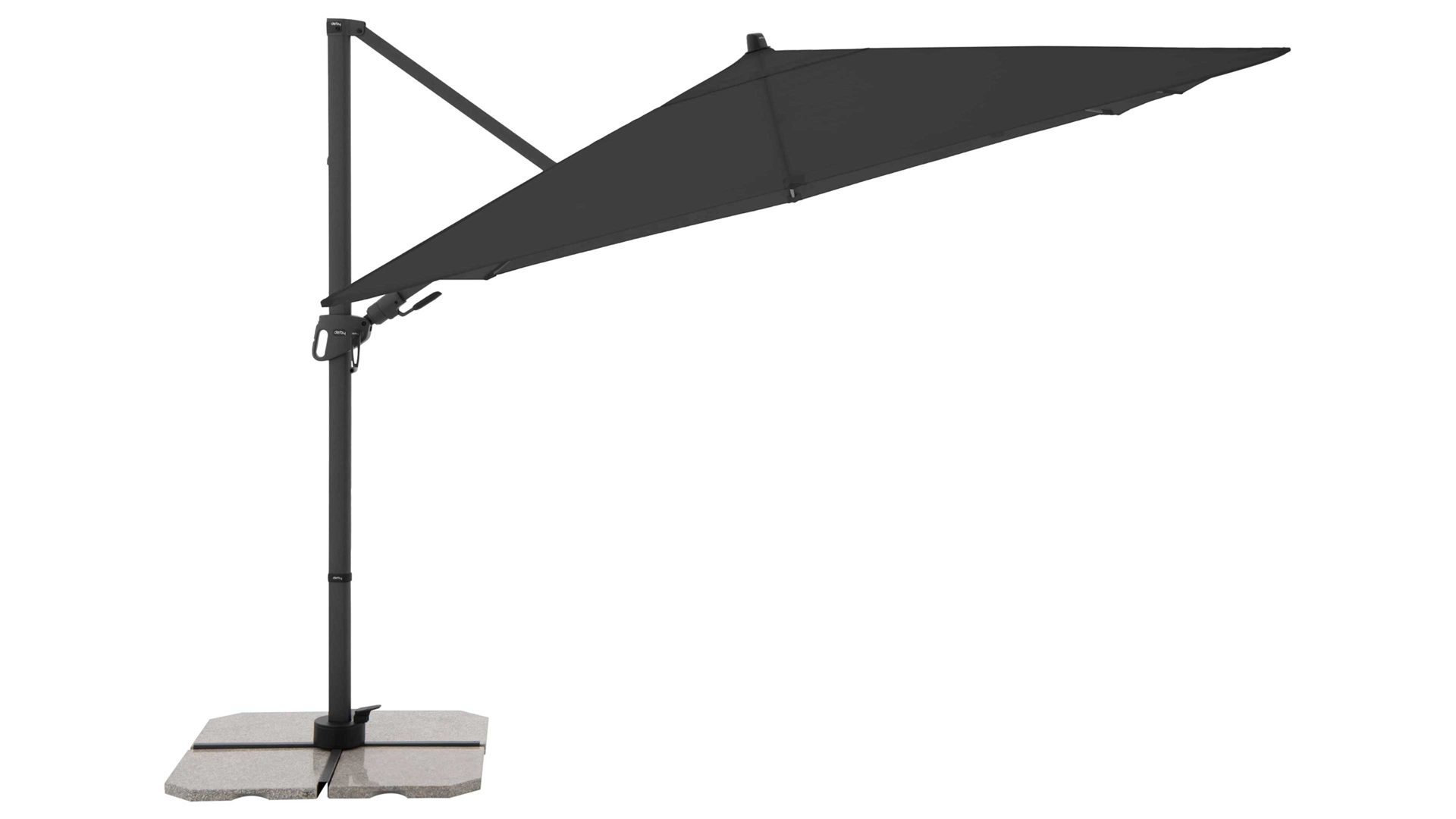 Sonnenschirm Doppler® aus Kunstfaser in Anthrazit doppler® Kurbel-Sonnenschirm Derby DX anthrazitfarbene Bespannung – ca. 280 x 280 cm