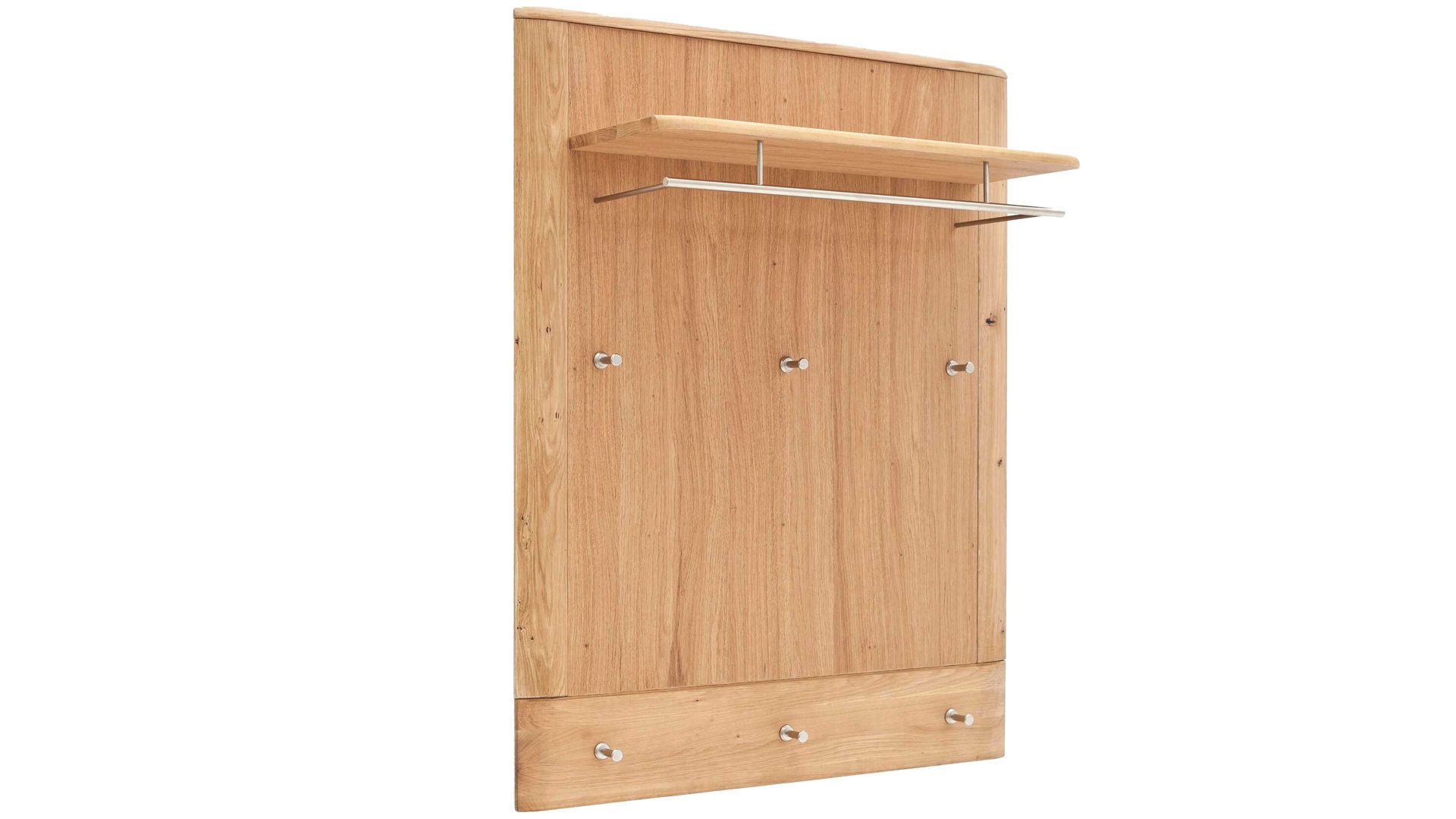 Wandgarderobe Mca furniture aus Holz in Holzfarben Wandgarderobe Nilo biancofarbene Balkeneiche – ca. 90 x 113 cm