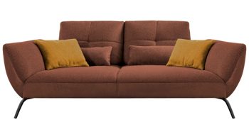 Bigsofa KAWOO aus Stoff in Orange KAWOO Polsterprogramm Dover XC - Bigsofa kupferfarbenes Flachgewebe Portofino - Länge ca. 260 cm