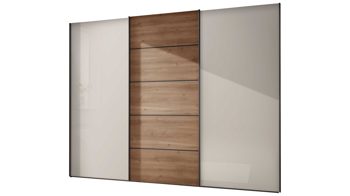 Kleiderschrank Wiemann | oeseder aus Holz in Beige WIEMANN Schlafzimmerserie Daytona - Schwebetürenschrank Virginia Eiche & Champagner - drei Türen, Breite ca. 300 cm