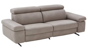 2,5-Sitzer comfortmaster besser sitzen, liegen, leben aus Leder in Grau Comfortmaster Spektra 1182 - 2,5-Sitzer mit vielen Funktionen stahlfarbenes LongLife-Leder LG 24 & Metallkufen - Länge ca. 220 cm