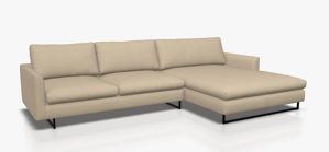 Sofa Freistil aus Stoff in Beige ROLF BENZ freistil 134 Polstergarnitur Eckgarnitur - FREI PLANBAR - Stoff 2301 hellelfenbein, ca. 254 x 177 cm, Stahlkufe schwarz