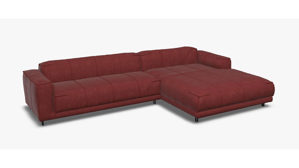 Sofa Freistil aus Leder in Bordeaux ROLF BENZ freistil 136 Polstergarnitur Eckgarnitur - FREI PLANBAR - Nubuk-Leder braunrot 9223, ca. 301 x 180 cm