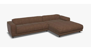 Sofa Freistil aus Leder Metall in Braun ROLF BENZ freistil 136 Polstergarnitur Eckgarnitur - FREI PLANBAR - Nubuk-Leder blassbraun 9227, ca. 301 x 180 cm