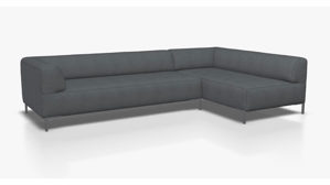 Sofa Freistil aus Metall Stoff in Dunkelgrau ROLF BENZ freistil 185 Polstergarnitur Eckgarnitur - FREI PLANBAR - Stoff graphitgrau 1052, ca. 265 x 180 cm, Stahlwinkelfuss staubgrau