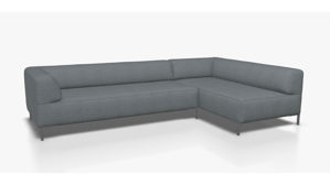 Sofa Freistil aus Metall Stoff in Basalt ROLF BENZ freistil 185 Polstergarnitur Eckgarnitur - FREI PLANBAR - Stoff basaltgrau 1055, ca. 265 x 180 cm, Stahlwinkelfuss staubgrau