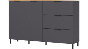 Sideboard Germania aus Holz in Dunkelgrau Wohnprogramm California - Sideboard Graphit & Navarra Eiche - ca. 151 x 98 cm