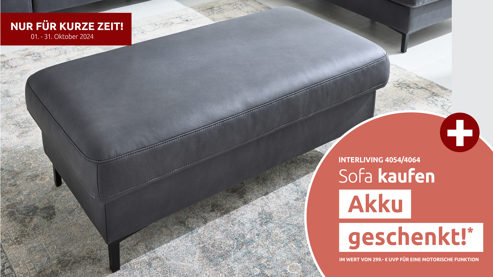 Polsterhocker Interliving aus Stoff in Dunkelgrau Interliving Sofa Serie 4064 - XXL-Hocker graphitfarbene Mikrofaser Galero Punto & Fuß W003-01 - ca. 130 x 65 cm